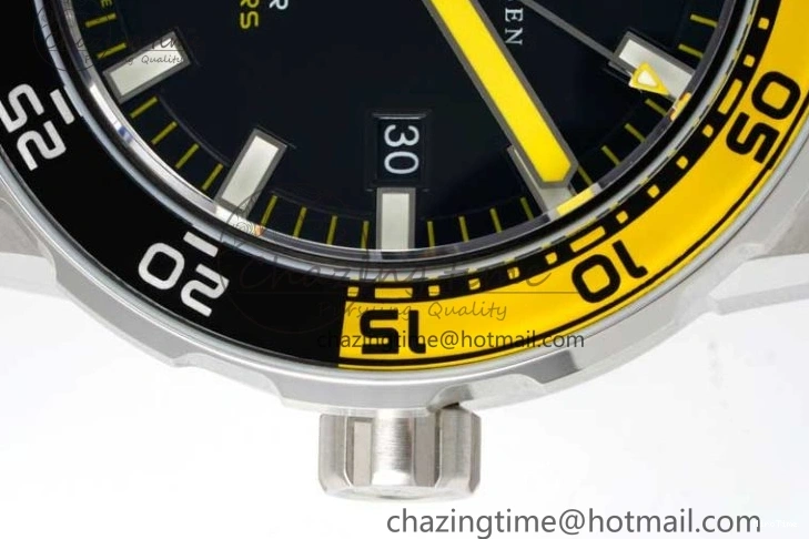 MIROTIME 0211 Bright Aquatimer Automatic SS RSF 1:1 Best Edition Black Yellow Dial on Black Rubber Strap A 7068